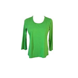 Talbots‎ Petites Scoop Neck Pima Cotton 3/4 Sleeves Top T-shirt SMALL Casual